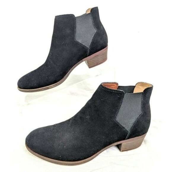 Lucky Brand Shoes - Lucky Brand Ankle Boots Womens 6 Black Suede Western Country Pull On Bellamy
